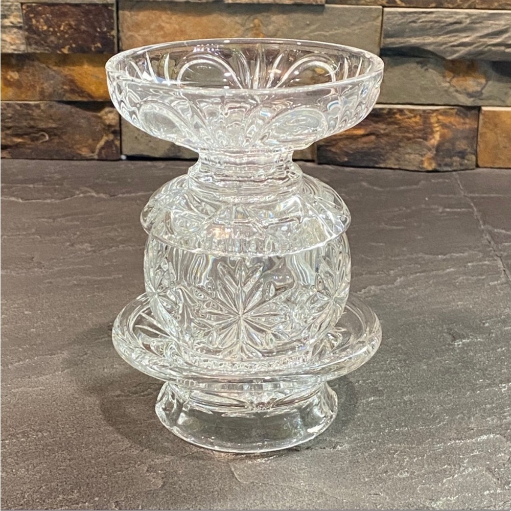 Partylite ~ Salzburg Candle Holder ~ 24% Lead Crystal ~ New!
